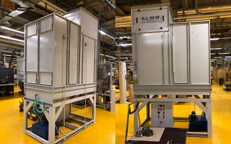 Two industrial ALWO units for oil mist filtration