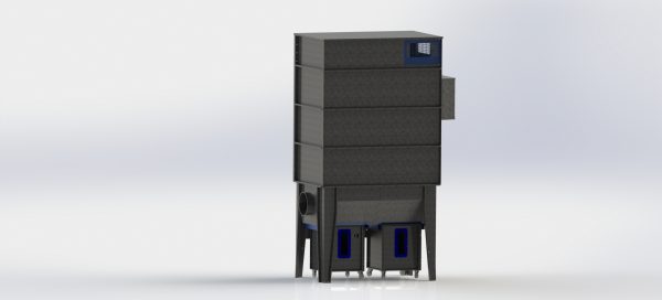 ALWO compact bag filter with two dust collection containers