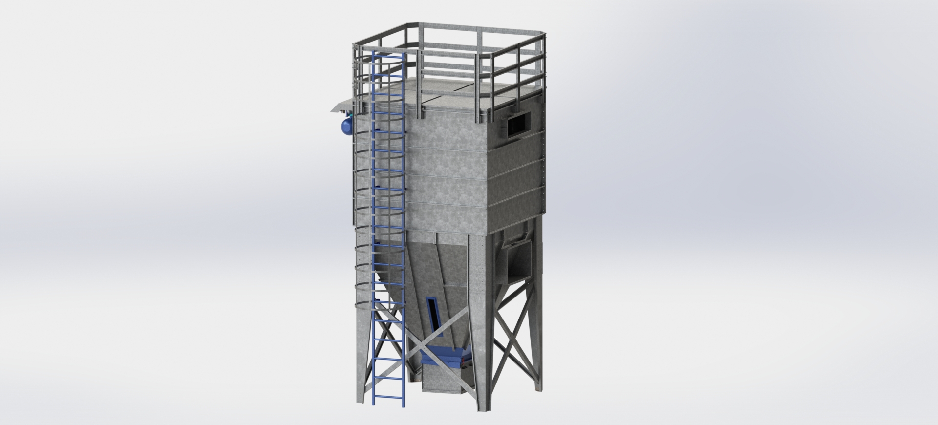 ALWO VCF industrial dust collector with vertical filter cartridges