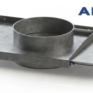 Clapetă ghilotină acționată electro-pneumatic pentru tubulatură circulară