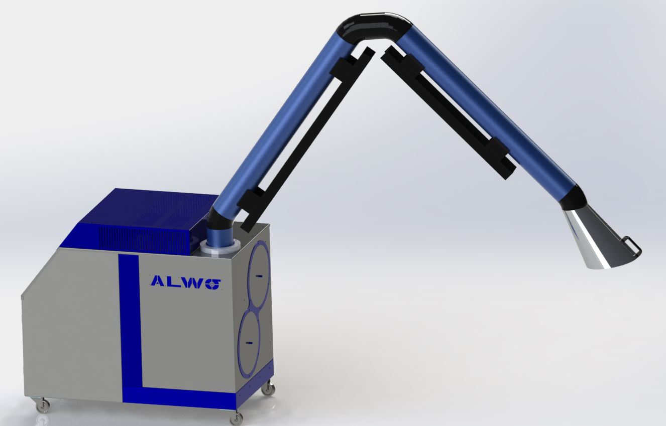ECO SMOKE mobile filter with an extraction arm for welding fume