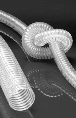 Tubulatură flexibilă din poliuretan cu spirală metalică