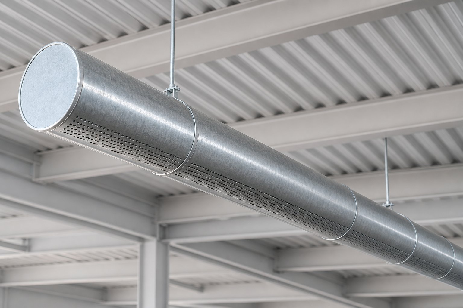 Tubulatură circulară metalică perforată pentru distribuția aerului